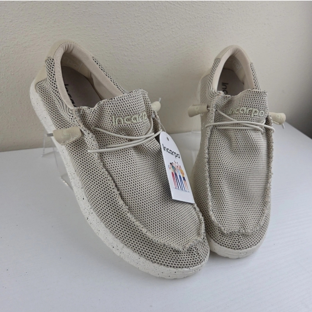 Incarpo Men's EU 44 US 10.5 Beige Slip-On On Loafer Comfort Memory Foam Shoe NWT